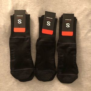 Strideline mid socks size M/L black 3 pairs